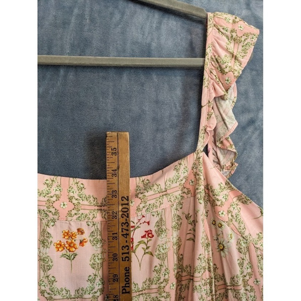 AguaBendita Target Mini Dress 3X Floral Tile Dainty Blush Pink Flutter Sleeve - Picture 11 of 16